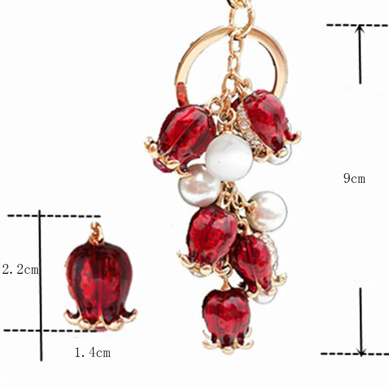 RE Crystal Rhinestone Подарочный сплав брелок для ключей Женская сумочка автомобильный