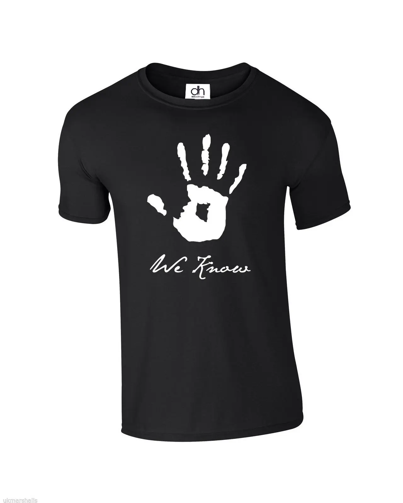SKYRIM TOP DARK Brothers футболка с надписью WE KNOW HAND новинка подарок (рука футболка) новые