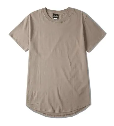 201 S/S, Мужская удлиненная футболка Kanye West, хлопок, Swag, мужские футболки, скейтборд, футболка, одноцветная, Футболка мужская хип-хоп, футболки, топы, Kpop - Цвет: Coffee