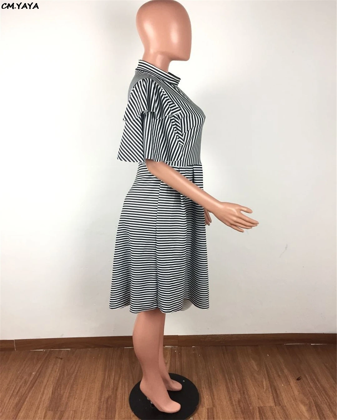 Женское вечернее платье в полоску асимметричное винтажное Клубное с