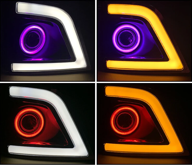 Белый светодиод DRL + желтый указателя поворосветильник COB angel eye (6 цветов)