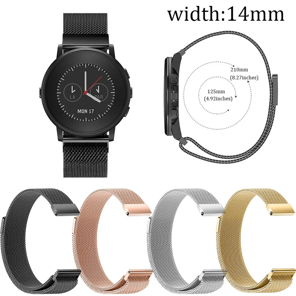 Ремешок для умных часов из нержавеющей стали с магнитной петлей Pebble Time Round 14 W1012