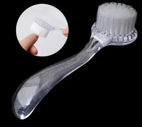 Новая прозрачная пластиковая щетка для очистки пыли ногтей круглая Кисть