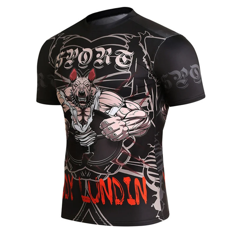 Мужская компрессионная футболка Cody Lundin MMA Fitness UFC Fight Muay Thai Tight Fightwear|Мужские