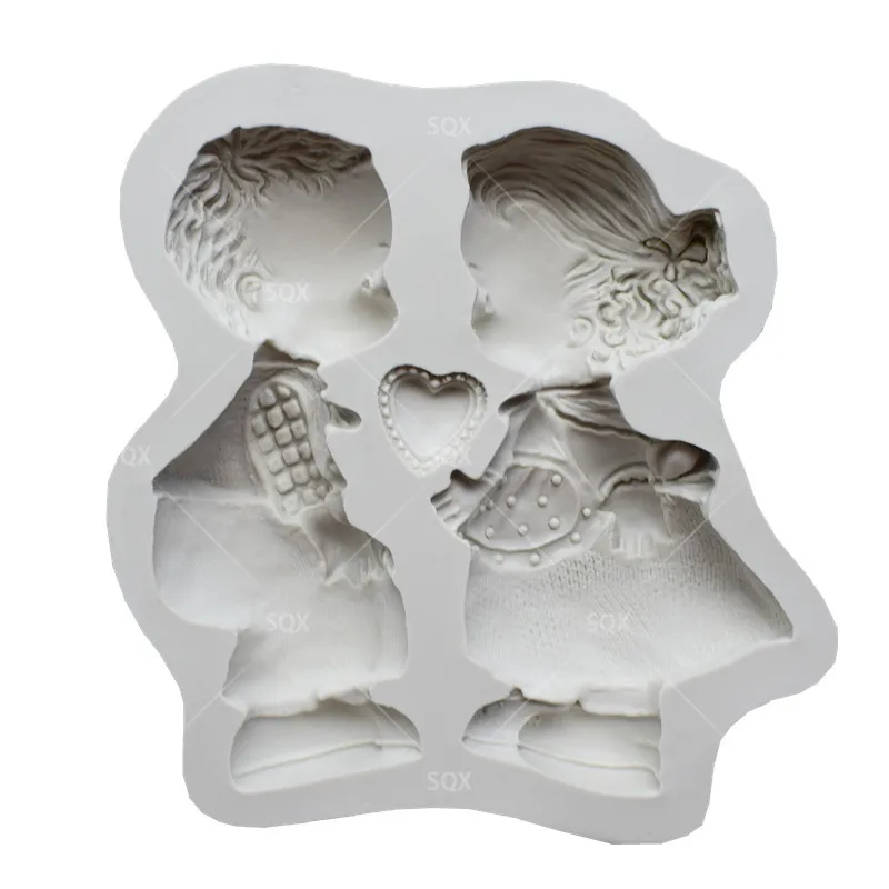

Love Boys And Girls Silicone Fondant Mould Cake Decorating Baking Tools Kitchen Accessories SQ15328