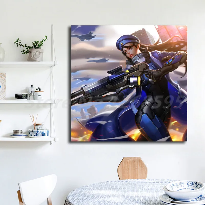 Overwatchs Ana Rifle Coat Warplane художественные обои Холст Плакаты печать настенная живопись