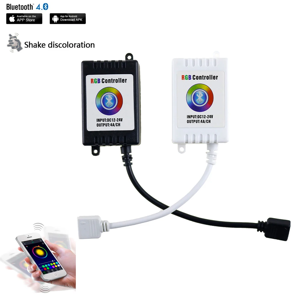 Контроллер RGB для светодиодных лент 3528 5050 2835 12 В Bluetooth 4 0 совместим с IOS 6 и Android