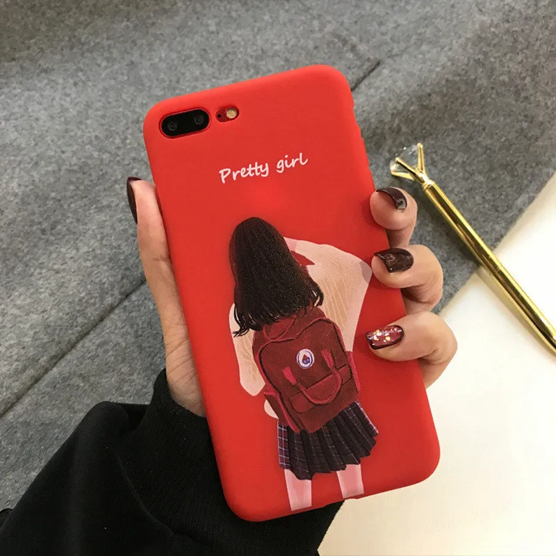 2018 Fashion Slim Matte PC Case for iPhone6 6S Plus Student Style Cover Coque iphone 7 8 Tassel Funda X Cases |
