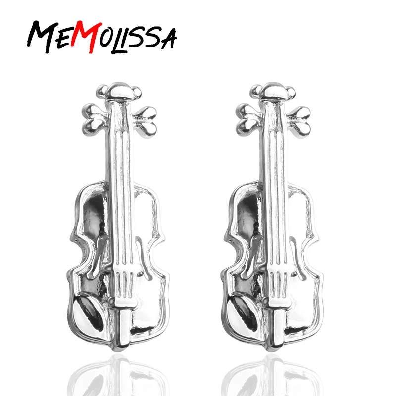 

MeMolissa 3 Pairs Fashion Silvery Violin Design French Cufflinks for Mens Cuff Buttons Links Music Enthusiast Shirt Hot Sale