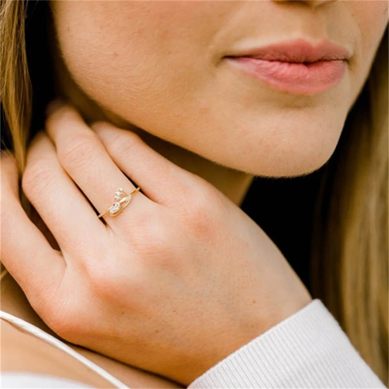 ROMAD изысканный очаровательный кольцо для женщин полые женские богемные листья