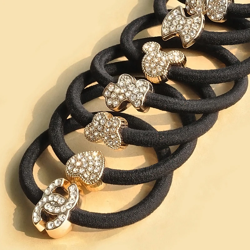 

Elastic Hair Band Diamond Crown Love Hair Bands Rubber Band Set Auger Headdress Female Rope Sale