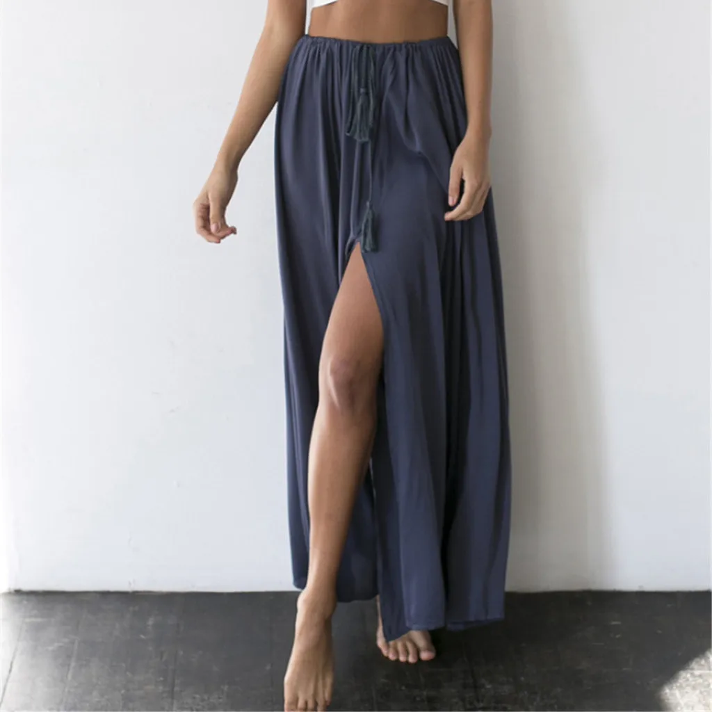 

Sexy long skirt High waist skirt ladies Women Summer Skirts Chiffon Boho Ladies Solid Gypsy Long Maxi Full Skirt Y613