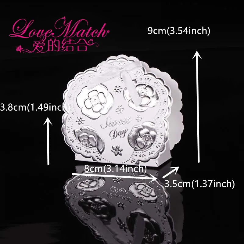 25 шт. золотые и тисненые цветы свадебные сувениры коробка для конфет Подарочная