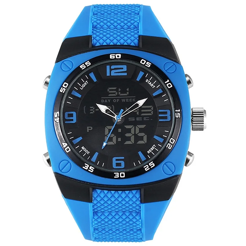 Blue SMAEL, модные мужские часы, светодиодный, спортивные, военные, сплав, циферблат, устойчивые, мужские, аналоговые, кварцевые, цифровые часы, Relogio Masculino 1008 - Цвет: Blue