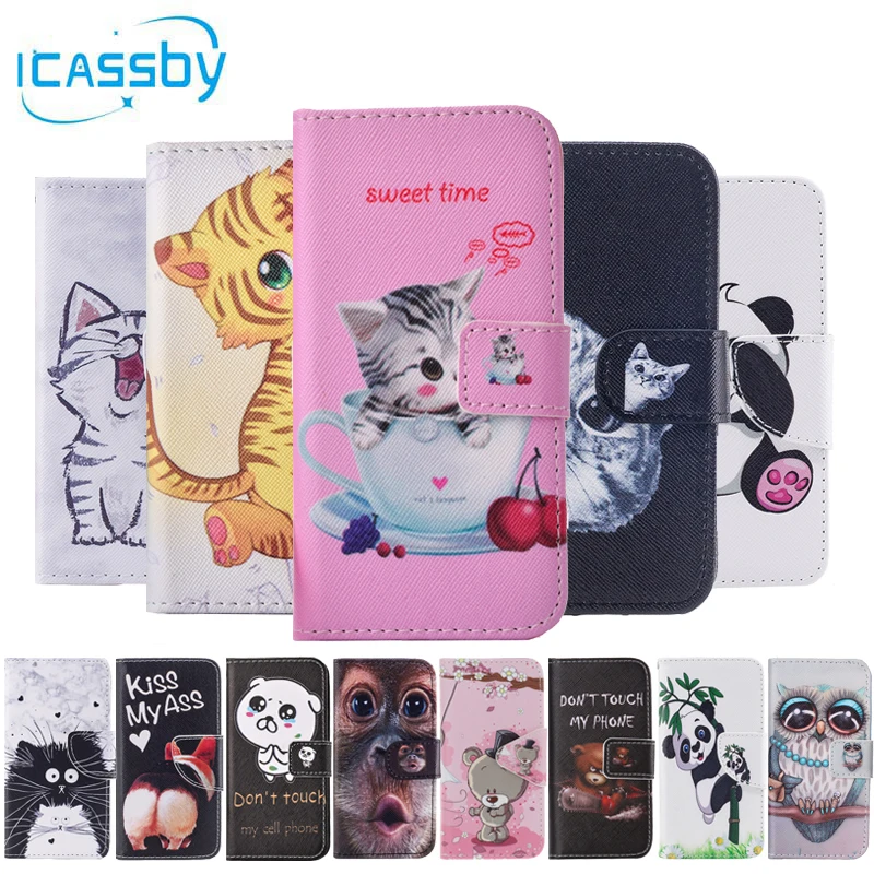 SFor Coque iPhone 8 Case Cute Panda Cat Owl Bear Monkey Leather Flip Wallet Phone Cases For iPhone8 Cover Etui Capinha on - Чехол для iPhone 8 SFor Coque с милыми пандами, кошками, совами, медведями и обезьянами, кожаный, с клапаном-бумажником, для телефо