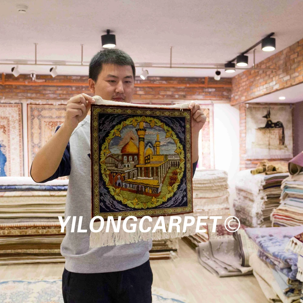 YILONG 1 3 'x 3' миниатюрный Шелковый коврик ручной работы гобелен с узлом|Гобелен| |