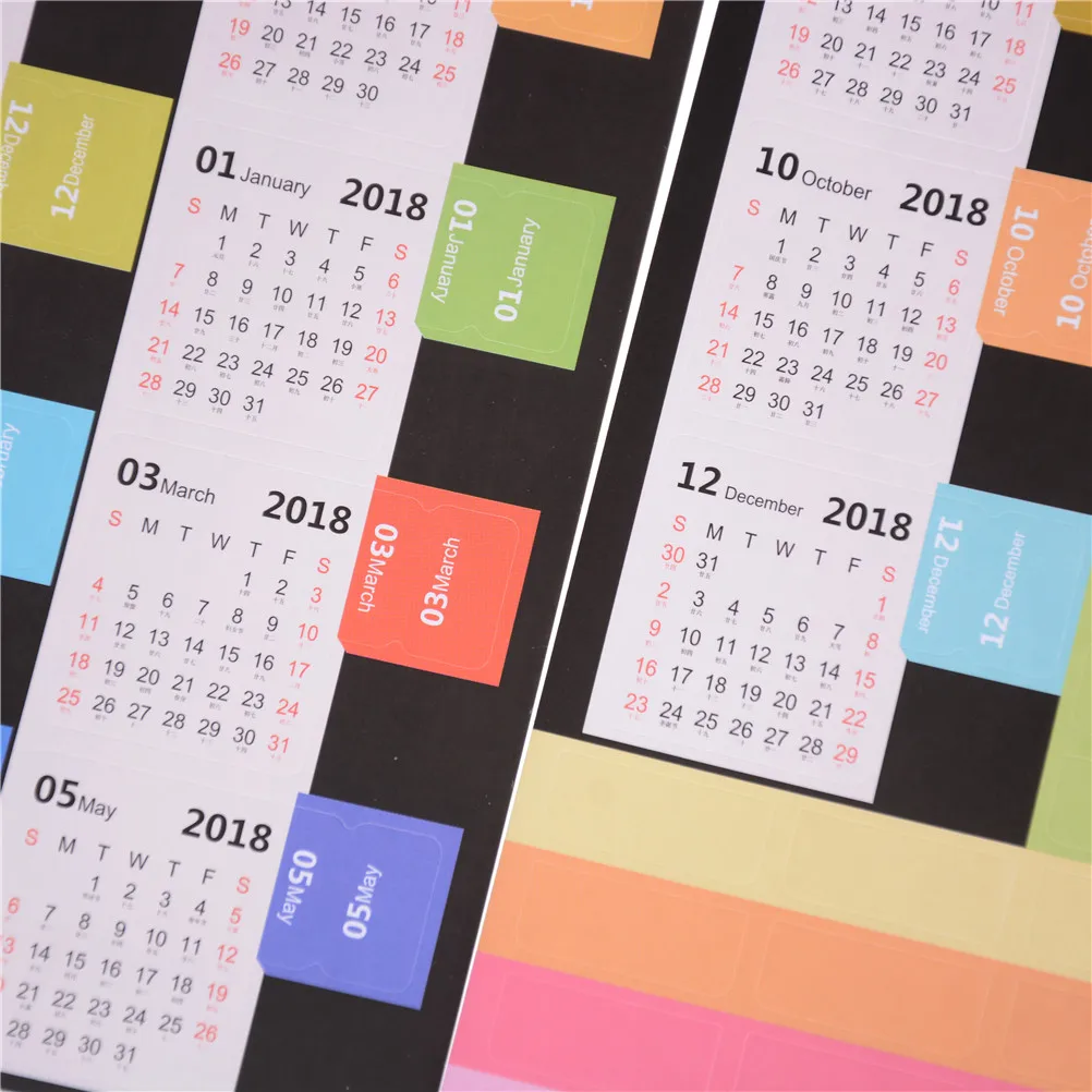 2 шт./компл. милый мультфильм 2018 календарь кавайный стикер указателя DIY