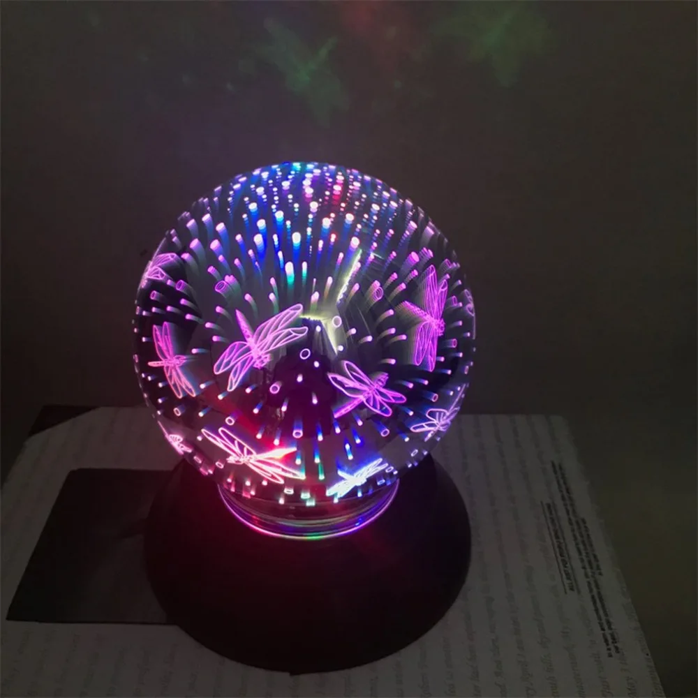 Креативный 3 D волшебный стеклянный корпус лампа USB прямая вилка аккумулятор