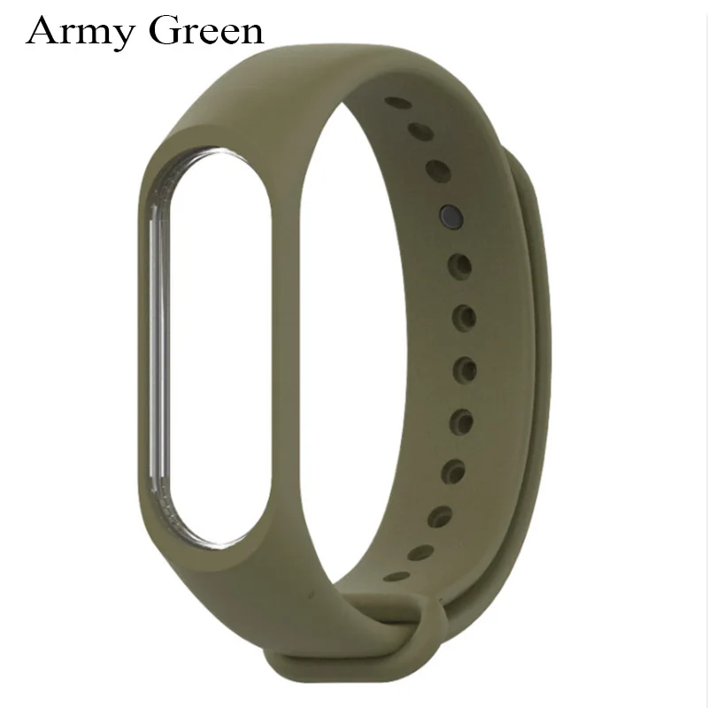 Army Green Ремешок Mjobs mi 3 для Xiaomi mi, 3 браслета, ТПУ, mi band 3, аксессуары, mi band 3, сменный ремешок, 13 различных цветов - Цвет: Army Green