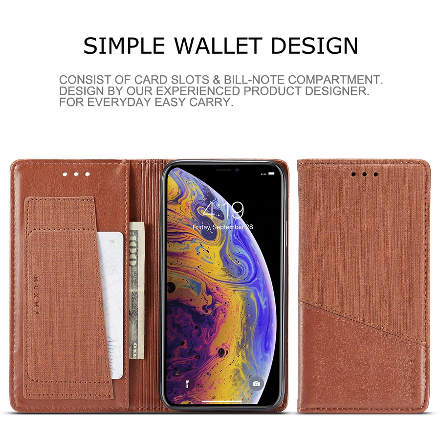 Модный Магнитный кожаный чехол для iPhone X XS XR XS Max 8 7 6 6s Plus, чехол-бумажник, чехол-книжка, противоударный чехол