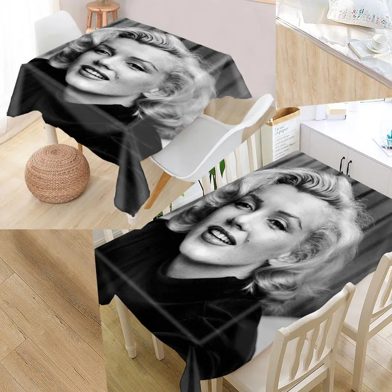 Marilyn Monroe скатерть на заказ «Оксфорд» с принтом прямоугольная Водонепроницаемая маслостойкая Скатерть квадратная Свадебная скатерть P
