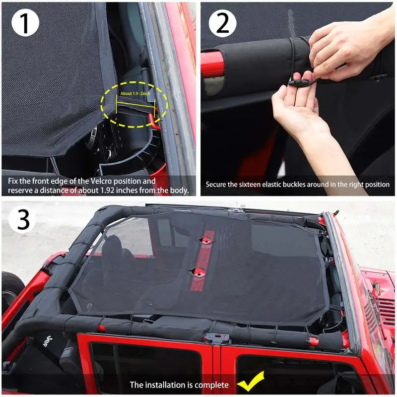Прочная Солнцезащитная УФ шторка защитная сетка Крышка для 4 дверей Jeep Wrangler JK &amp