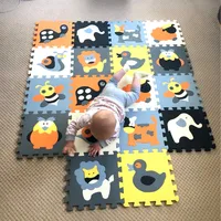 mqiaoham Cartoon Animal Pattern Carpet EVA Foam Puzzle Mats Kids Floor Puzzles Play Mat For Children Baby Play Gym Crawling Mat