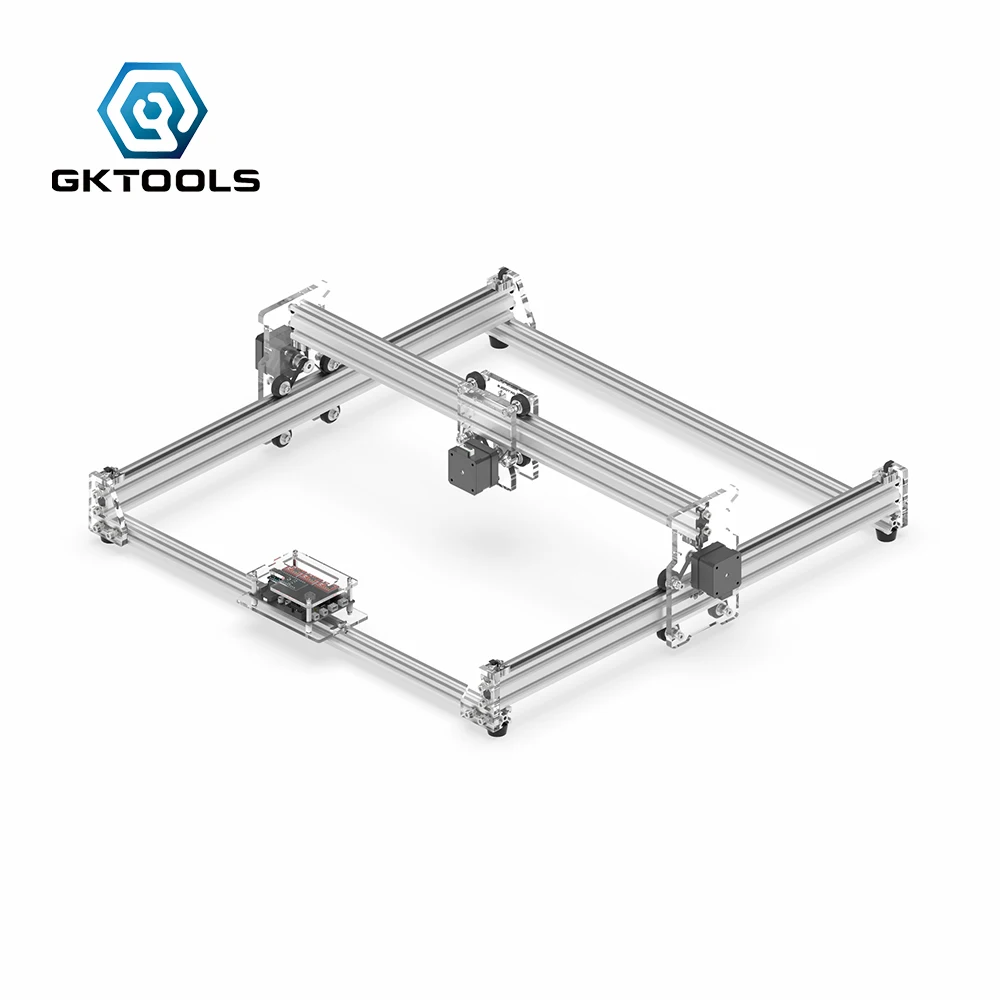 GKTOOLS DIY Дерево Мини ЧПУ лазерный гравер резак гравировальный станок рамка без лазера, 45*45 см акрил ШИМ, GRBL EleksMaker