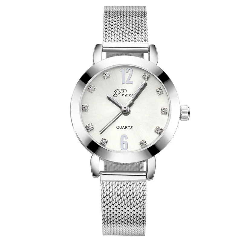silver white Женские часы, розовое золото, женские наручные часы,, нержавеющая сталь, наручные часы, брендовые, Роскошные, серебряный браслет, кварцевые женские часы - Цвет: silver white