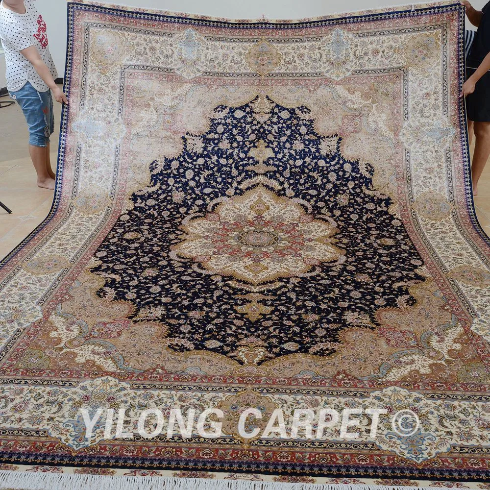 Kopen Yilong 9'x12 'Traditionele Klassieke Handgemaakte Kleed Grote Vantage Zijde Perzisch Tapijt (0826)