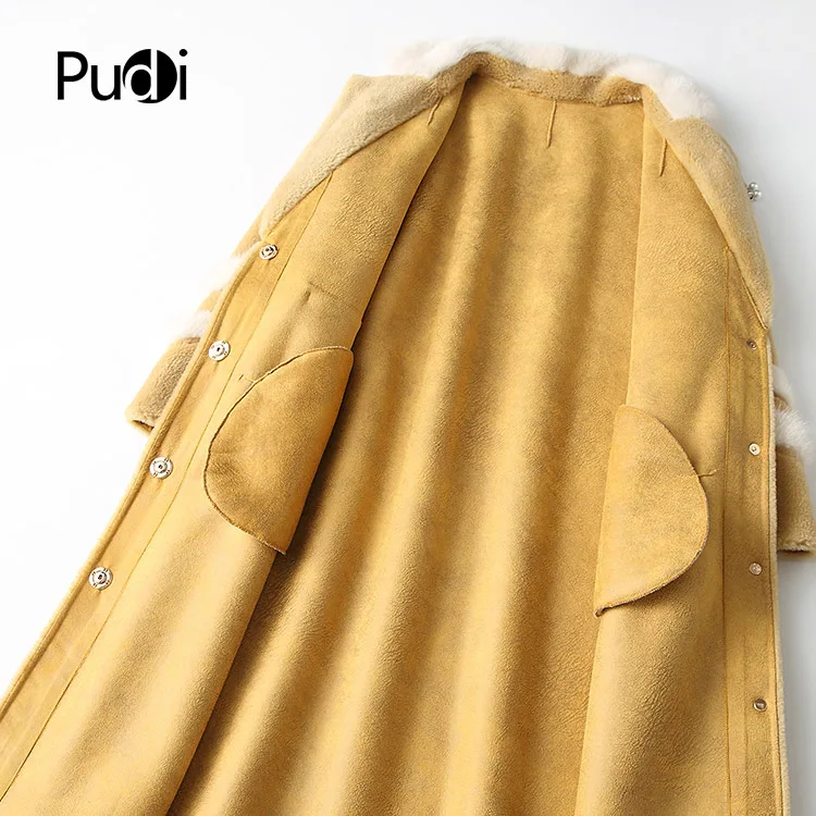 PUDI A18172 женская зимняя теплая куртка с воротником из натурального меха норки, женское длинное пальто, куртка, пальто