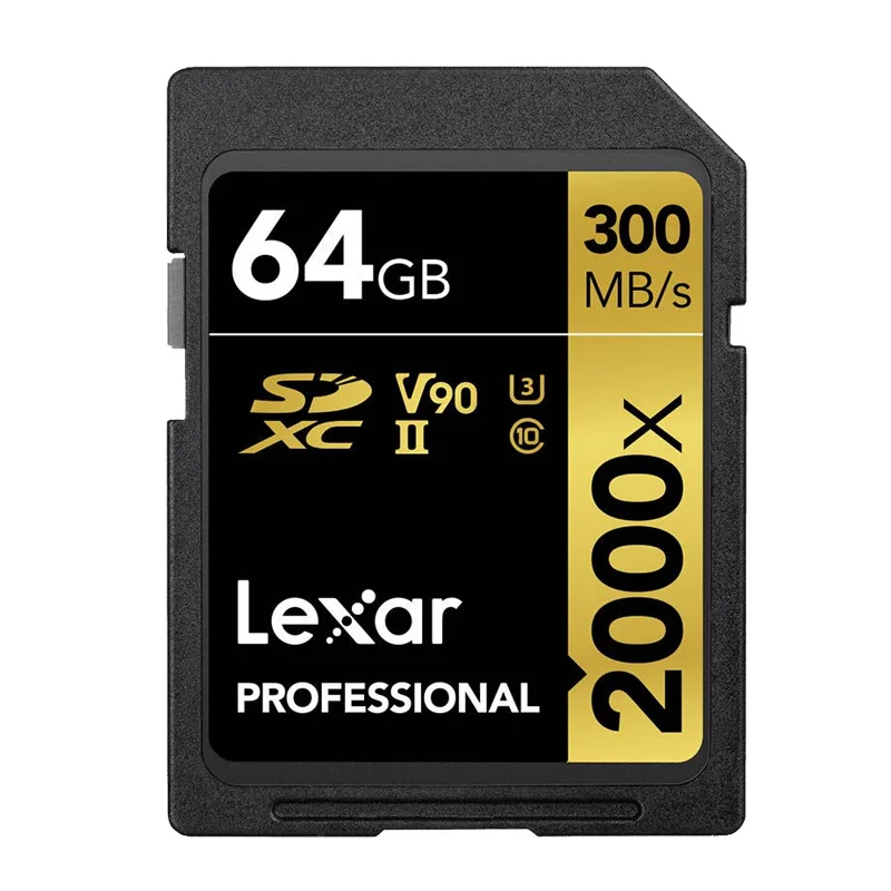 2000X-64GB-Standard Lexar, 300 МБ/с./с, 64 ГБ, карта памяти, SD, профессиональная, 2000x, SDXC, UHS-II, U3, класс 10, флеш-карты для 3D 4K цифровой DSLR камеры - Емкость: 2000X-64GB-Standard