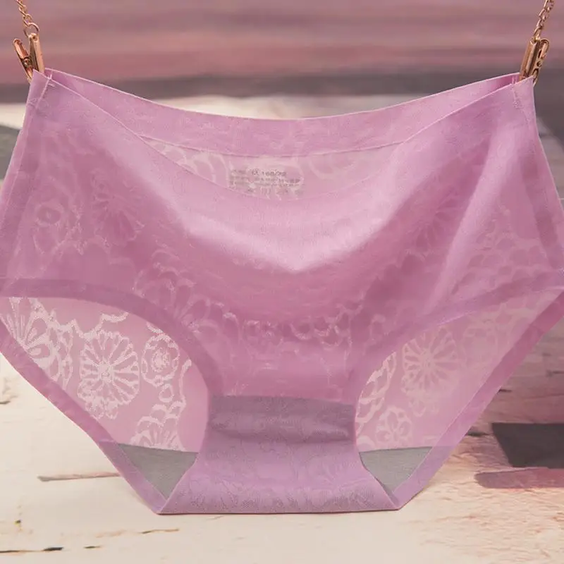 pink Новые женские сексуальные кружевные трусики, Бесшовные дышащие трусы, прозрачные трусы, нижнее белье для девочек - Цвет: pink