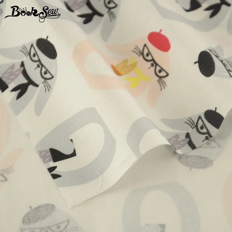 Ткань для шитья Booksew Tissu Coton 100% хлопок детей с серыми кроликами сделай сам tetas