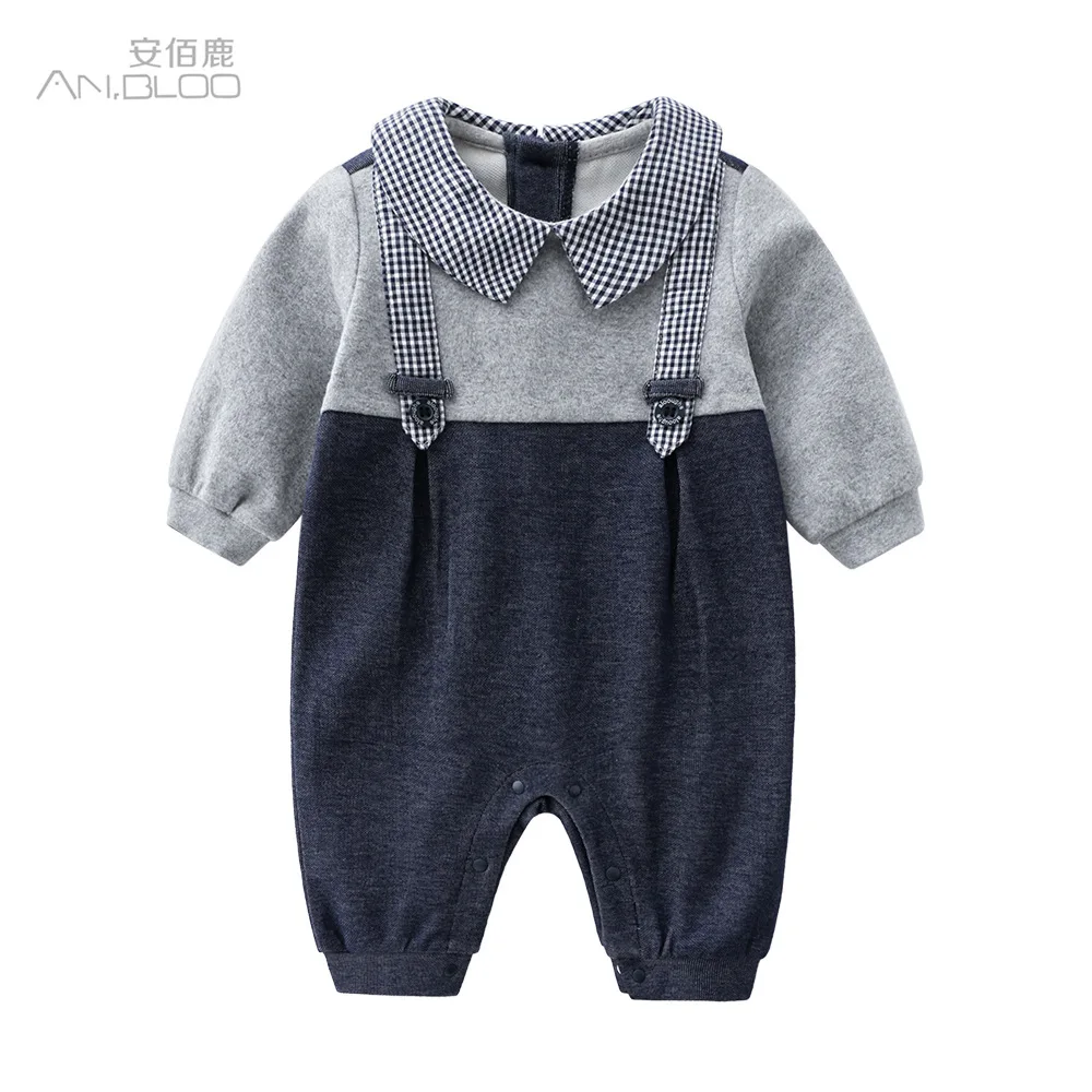 newborn baby boy costume romper warm spring autumn cotton long sleeve romper Playsuit Clothes children clothing photography 0 3m
