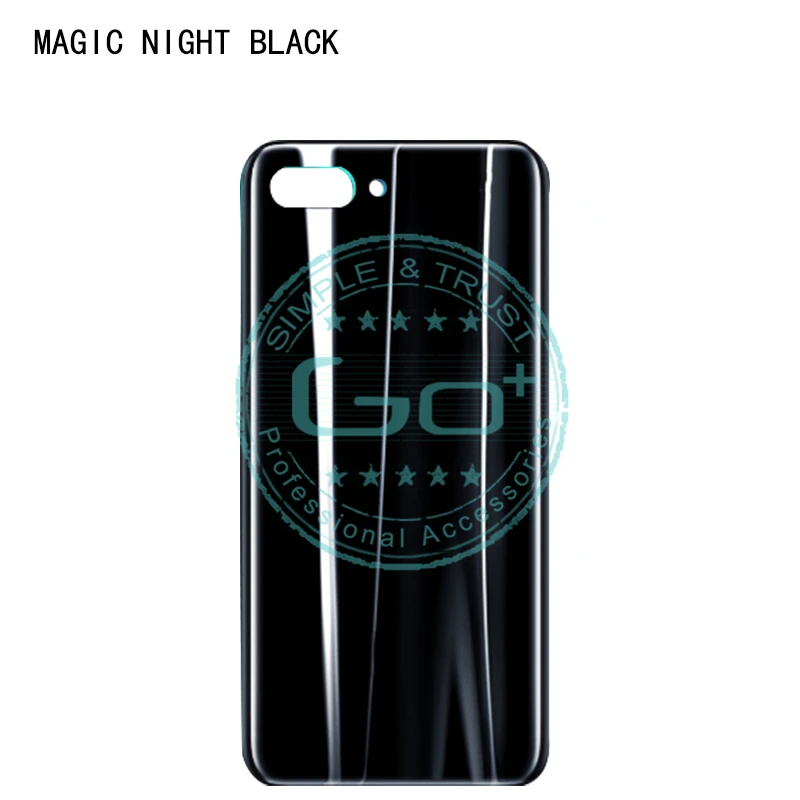 Для huawei Honor 10 задняя крышка стекло+ пластик для Honor 10 Задняя крышка батареи задняя крышка Корпус Дверь Замена Ремонт Запасные части - Цвет: Black