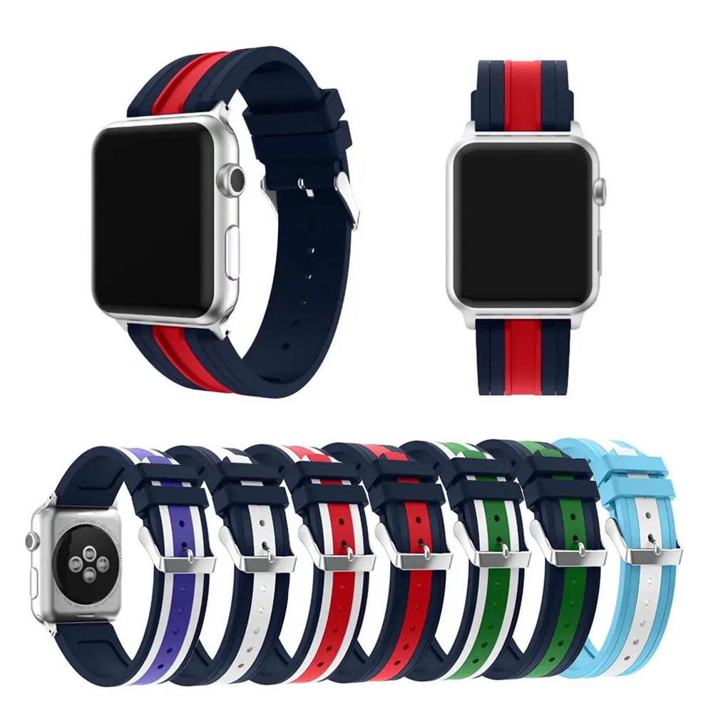 Новый браслет разных цветов с адаптером соединителя для Apple Watch ремешок