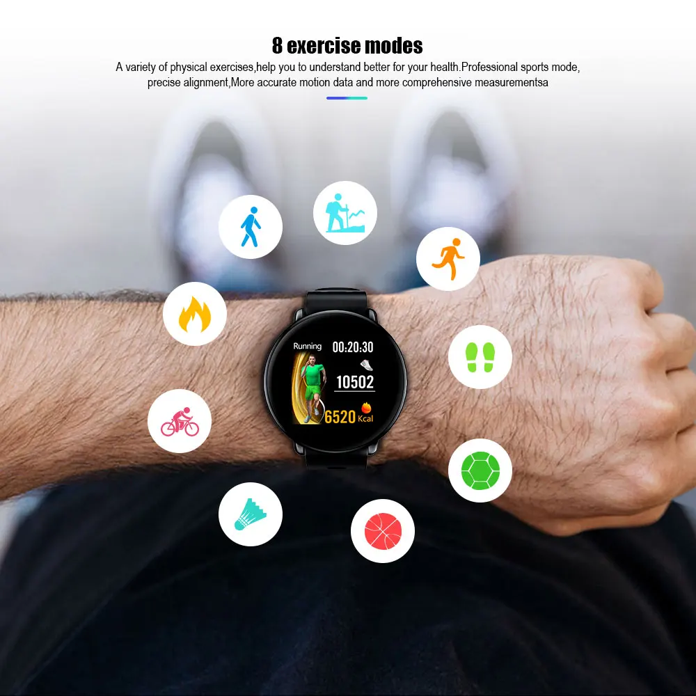 Круглые Смарт-часы VERYFiTEK, измеритель артериального давления, пульсометр, IP68 Водонепроницаемый Фитнес-браслет, спортивные часы для мужчин и женщин, умные часы