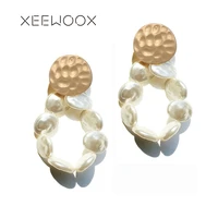 xeewoox 2019 boho retro circular pearl earrings romantic designer gold earrings grace creative drop earrings for women gift