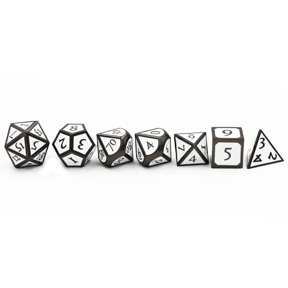IMDG 7 шт./компл. креативные RPG игровые кубики многогранные металлические DND новые