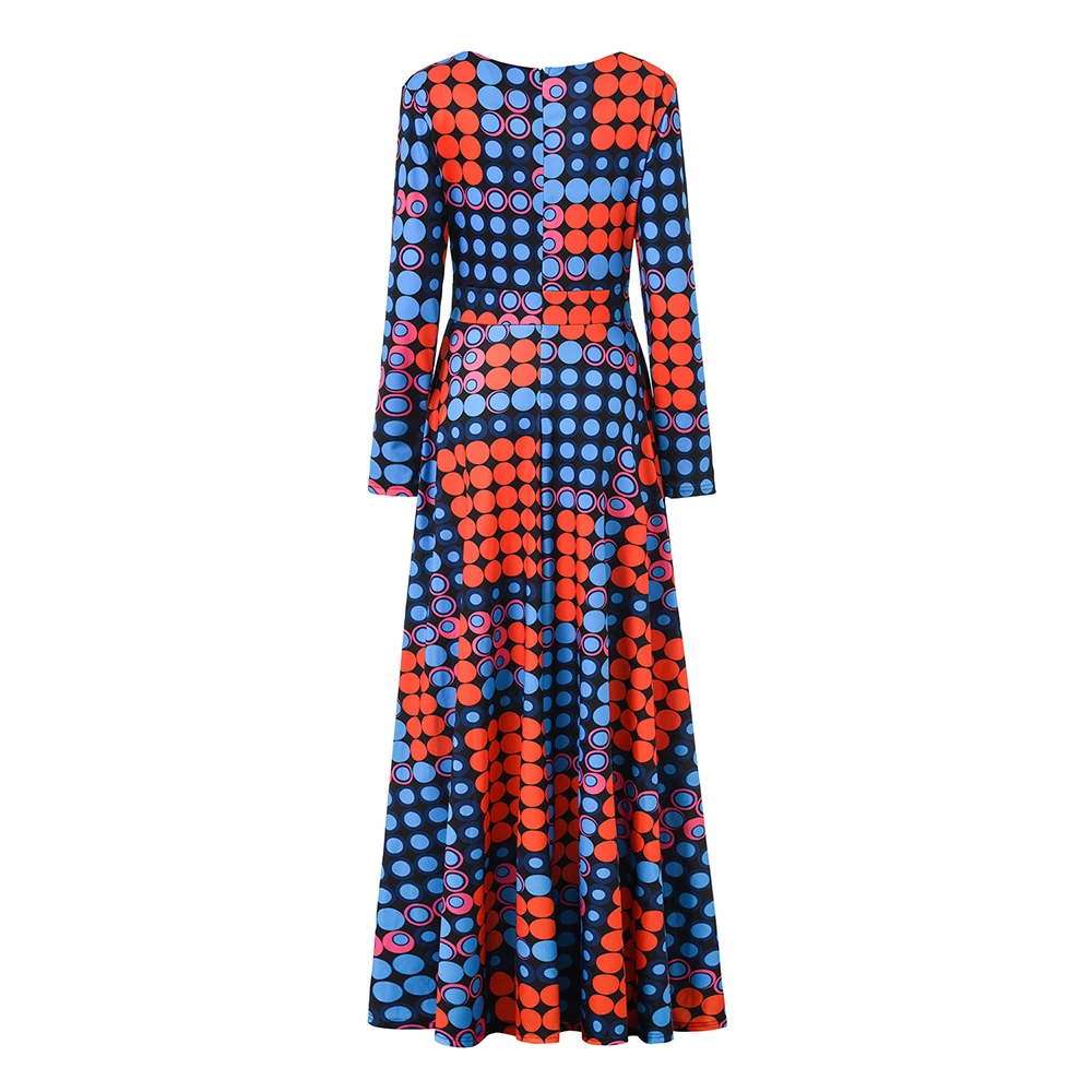 Clocolor винтажные платья в горошек длинное платье африканская одежда длинный рукав