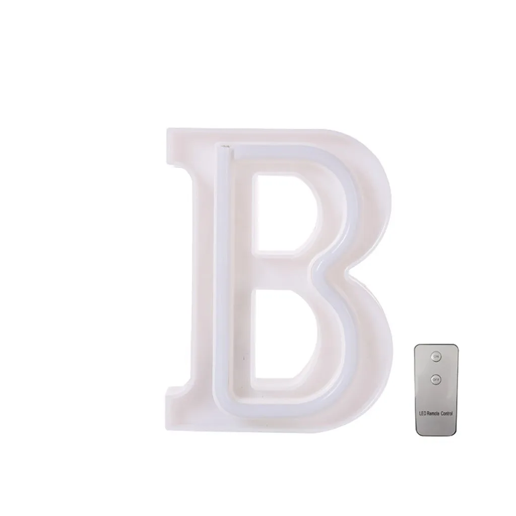 USB tira led Letter Lights Up White Plastic Letters lamparas de mesa para el dormitorio cocina accesorio стоящий