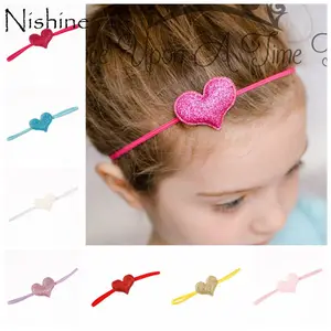 Детские эластичные головные повязки NISHINE для девочек, персиковые Детские головные повязки в форме сердца для фото, реквизит, Детские аксессуары для волос