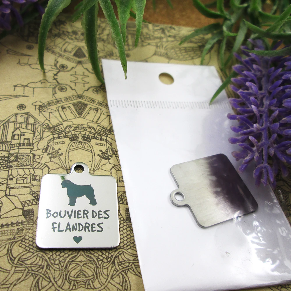 

10pcs--"Bouvier des Flandres"dog lover stainless steel charms more style for choosing DIY Charms pendants for necklace