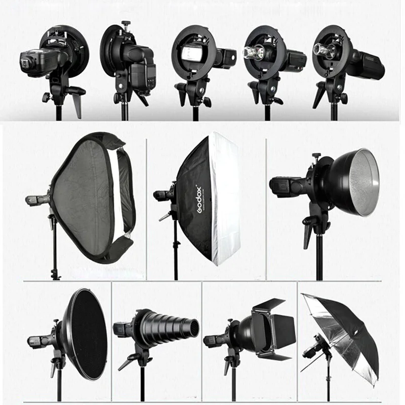 Софтбокс Godox 50*50 см/40*40 см S Тип Кронштейн для вспышки сотовый софтбокс с решеткой