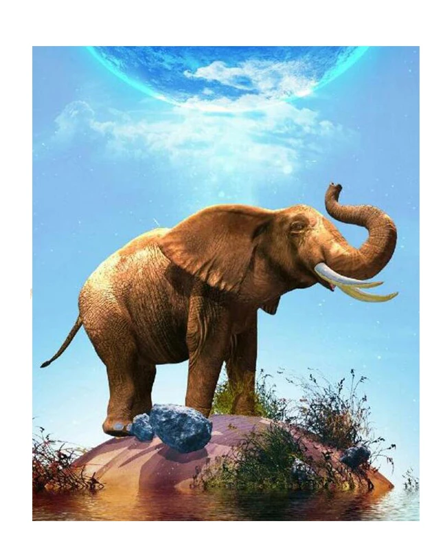 

5D DIY Full Square Diamond Painting Elephant Cross Stitch Christmas Gifts Rhinestones Diamond Mosaic Full Diamond Embroidery