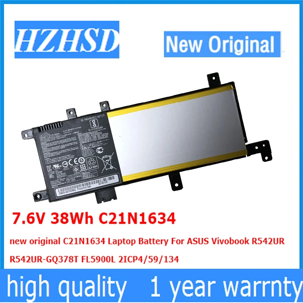 7 6 V 38Wh C21N1634 новый оригинальный Аккумулятор для ноутбука ASUS Vivobook R542UR R542UR-GQ378T FL5900L