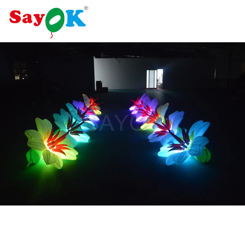 

Надувная цепочка SAYOK, длина 5-10 м, украшение для освещения, гигантский надувной цветок, украшение для сцены, свадьбы