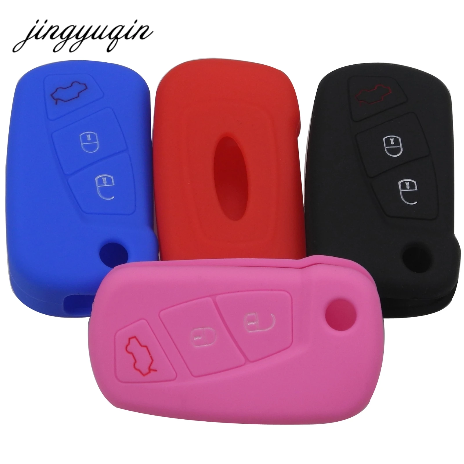 

Jingyuqin 30 шт./лот силиконовый чехол для Ford KA 3-кнопочный пульт дистанционного управления флип-Брелок чехол защитный держатель
