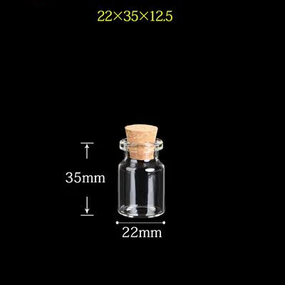 100pcs/lot 6ml 22*35mm Glass Bottles with wooden Cork Crafts Jars oil perfumes Vial pendants set jewelry for Xmas Gift | Украшения и